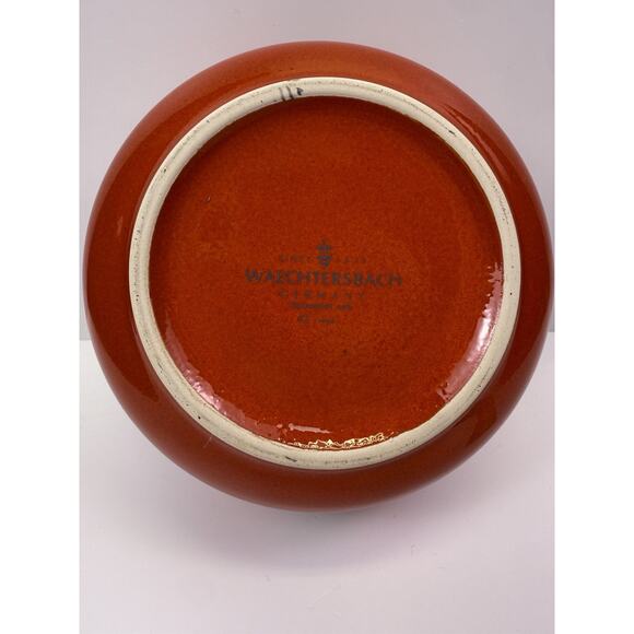 Vintage Waechtersbach Germany Red Christmas Cat Bowl Dish With Fish And Tree - Picture 4 of 6